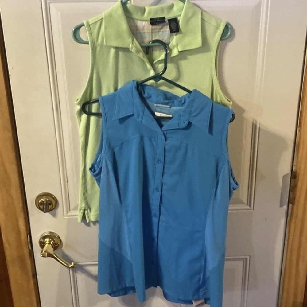 Izod & Columbia Tank Tops Blue and GreenTops